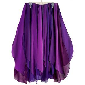 Purple chiffon petal skirt size XL. New. Ameynra belly dance design dance wear